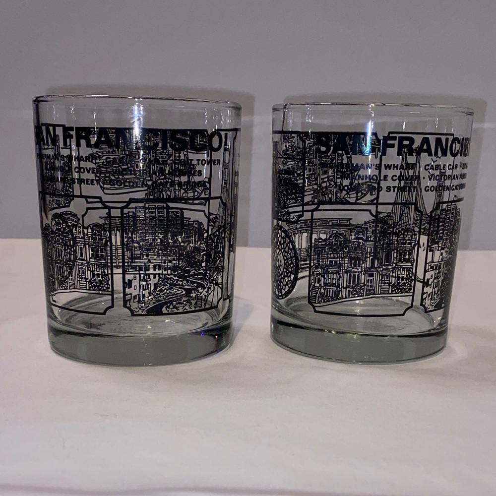 Libby EUC- never used, Vintage San Francisco low ball glasses